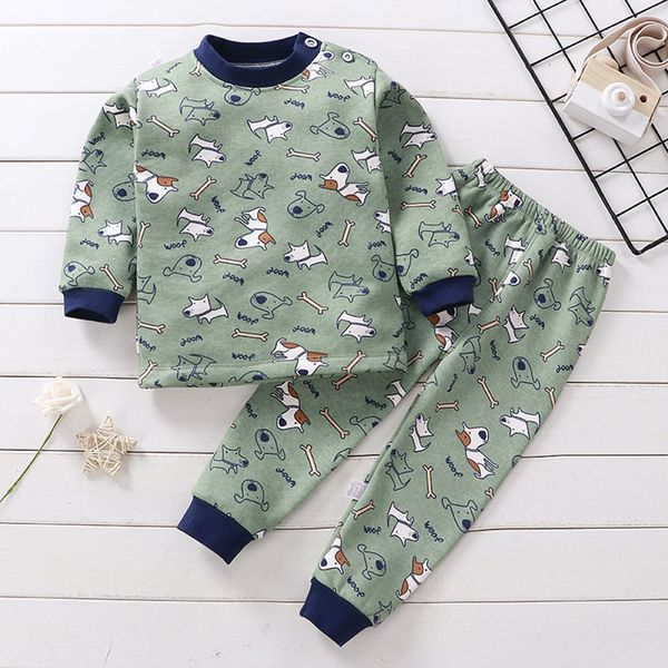 

girls boys clothes autumn winter plush thermal underwear sets christmas outfit kids suit for 1-5 y baby children warm clothing, Blue;red