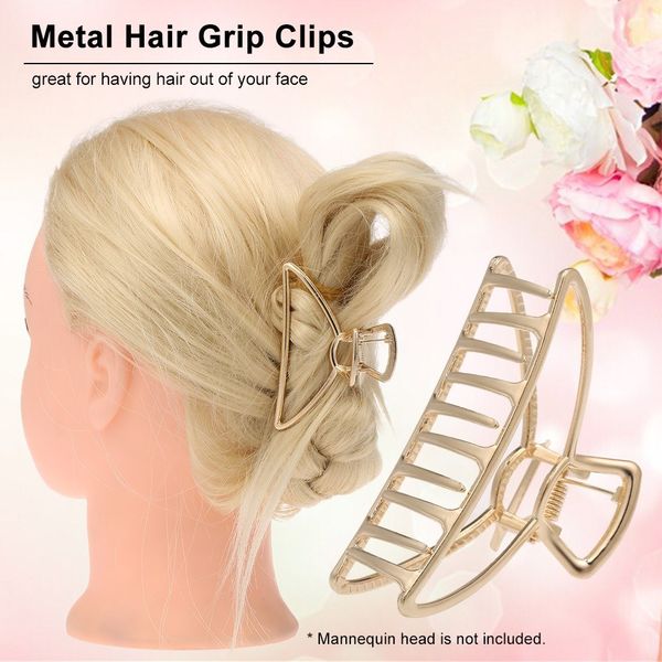 

Women Girls Clamps Metal Claw Clip Solid Color Hairpin Large Size Hair Accessories