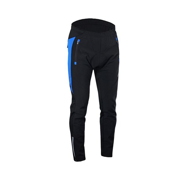 

men's outdoor cycling pants winter thermal breathable comfortable trousers with padded cushion riding sportswear y3522bl, Black