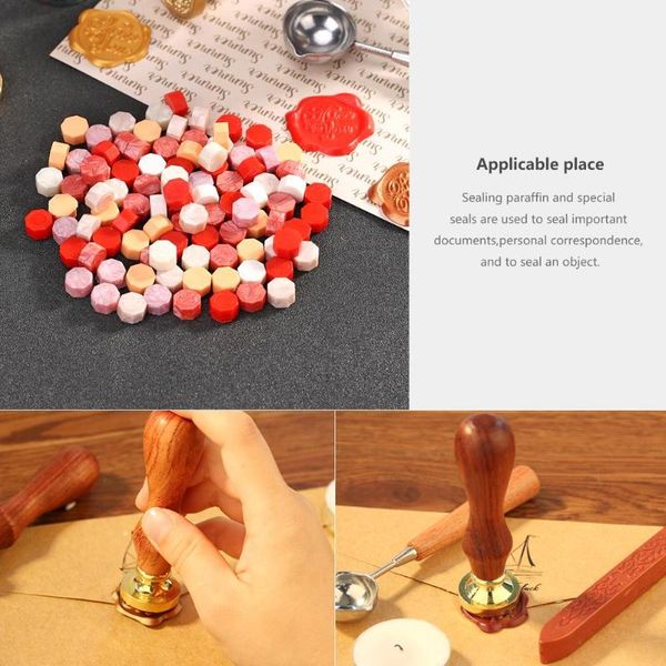 

100pcs vintage octagon sealing wax beads diy decoration for envelope wedding invitation stamping crafts decorative accessories