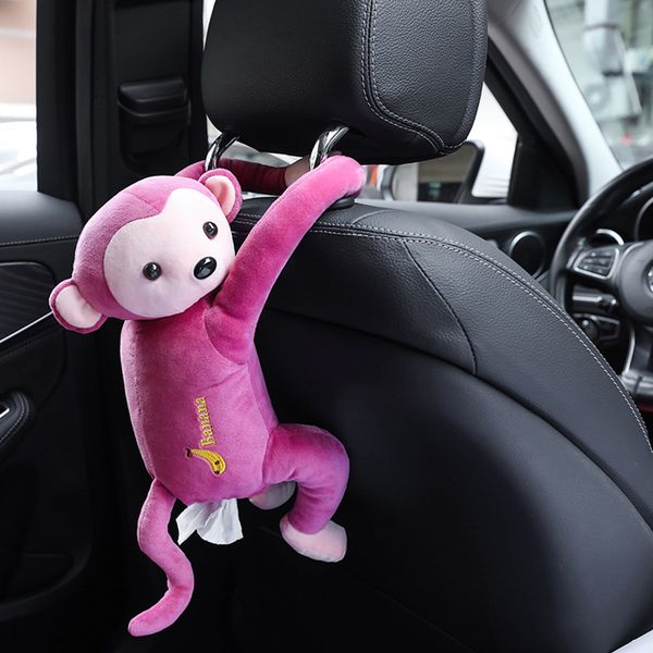 

portable car paper box cute cartoon monkey molding car holder tissues paper tissue box holder for seat back home