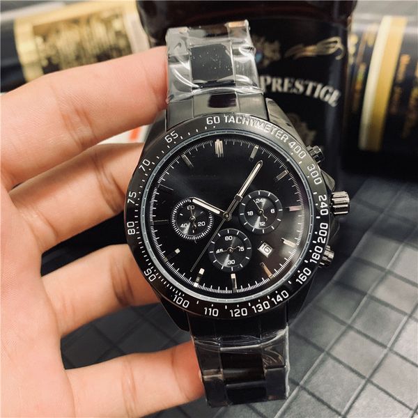 

new style luxury dial men's watch stainless steel 45mm gold watch quartz watch ing, Slivery;brown