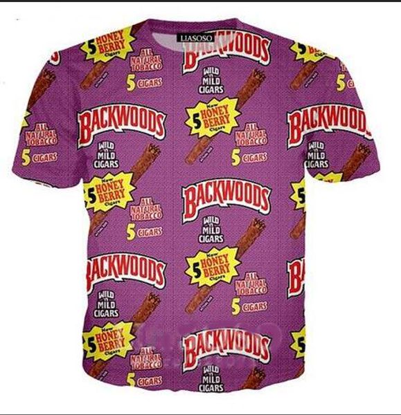 

new fashion backwoods o neck t-shirt large size leisure 3d printing personality loose fitness workout tee shirts db025, White;black