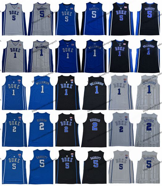 

2019 mens duke zion williamson #1 cam reddish #2 r.j. barrett #5 duke blue devils college basketball jerseys blue black stitched shirts