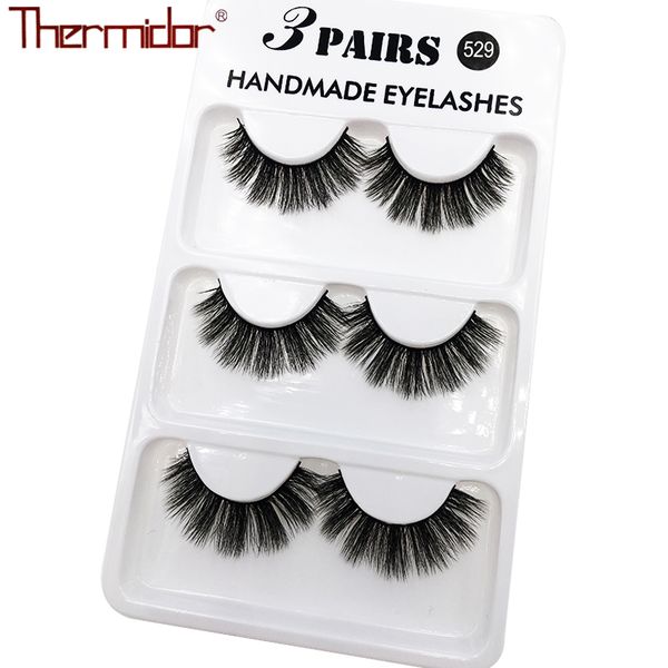 

thermidor new 3 pairs natural false eyelashes fake lashes synthetic lash cross and thin makeup eyelashes cruelty soft