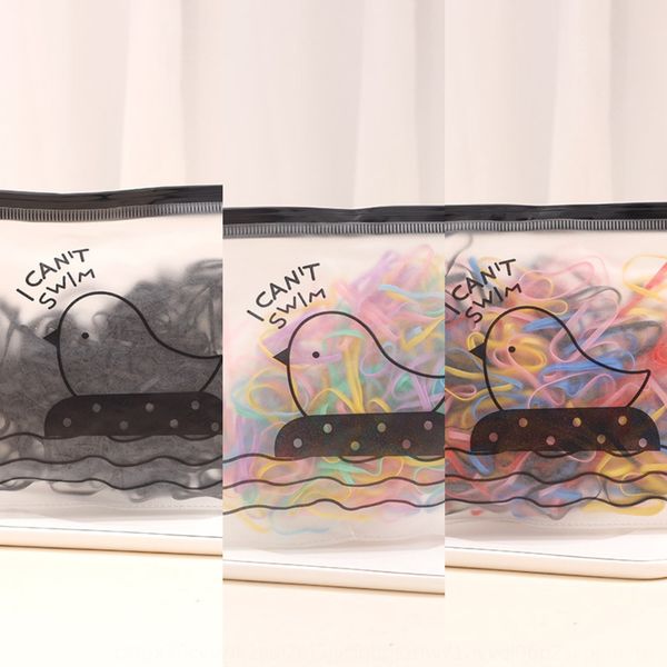 

bagged color disposable rubber for adults children tied rubber band hair head rope force thickened children hair band headwear, Slivery;white