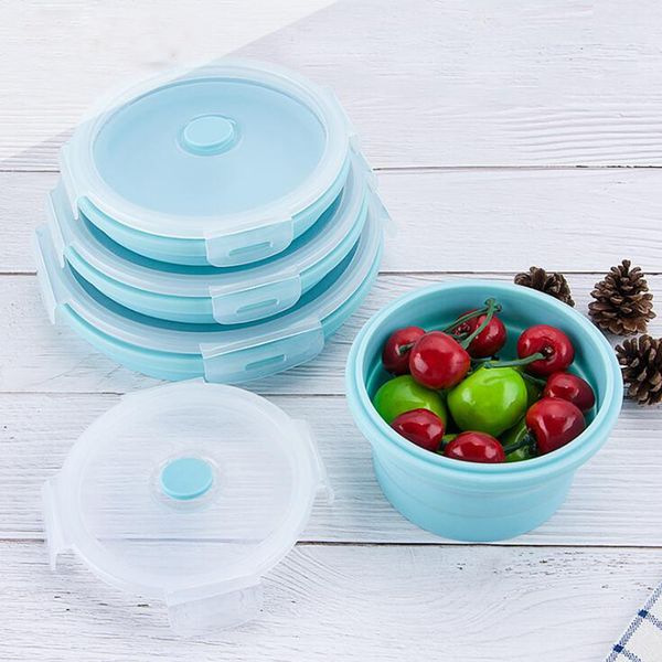 

350ml silicone square collapsible lunch box food storage container bento bpa microwavable portable picnic camping rectangle outdoor box