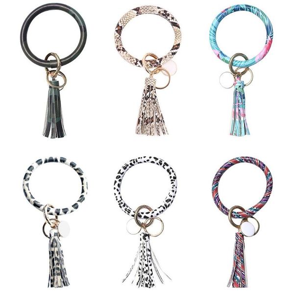 

keychain card bag 2020 new sell women men leopard snake wallet leather tassel kabaw fashion bracelet keychain jewelry #t5p, Golden;silver