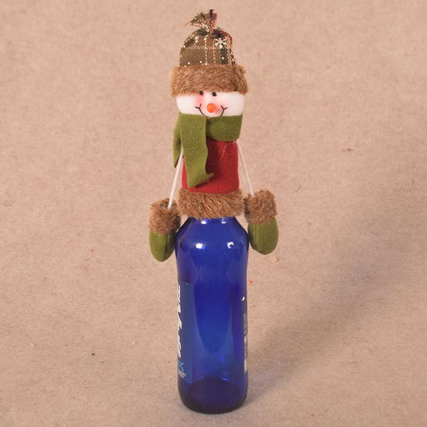 

new christmas decorations cartoon hanging hand bottle cap wine red wine champagne cartoon bottle set cloth set
