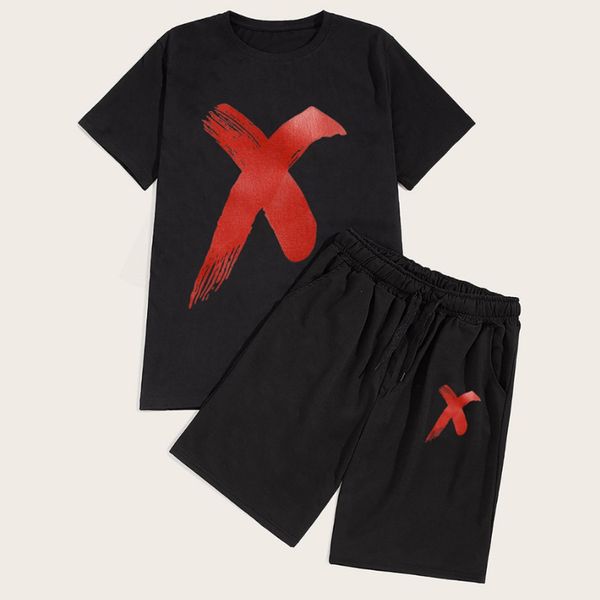 

2020 new arrival men summer tracksuits available short sleeves + pants round neck fashion casual men size s to xl 2 color set, Gray