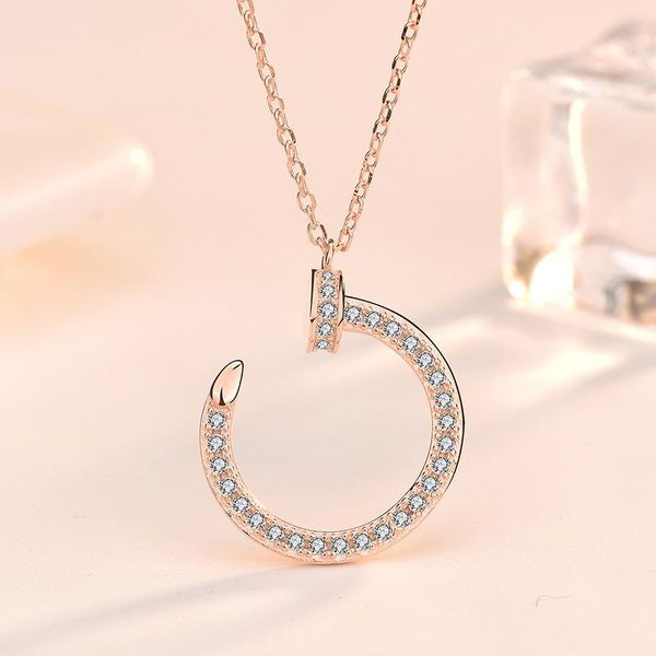 

Air brand Lai Ming sterling silver necklace female ins niche nail design geometric trend over diamond clavicle chain OL commuter temperament