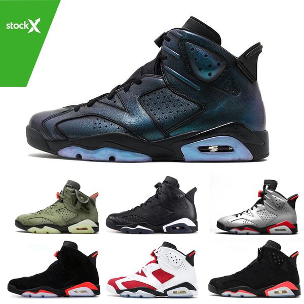 

men 2020 stock x travis scotts black infrared 6 6s basketball shoes mens psg oreo tinker unc cat designer trainers sneakers 40-47