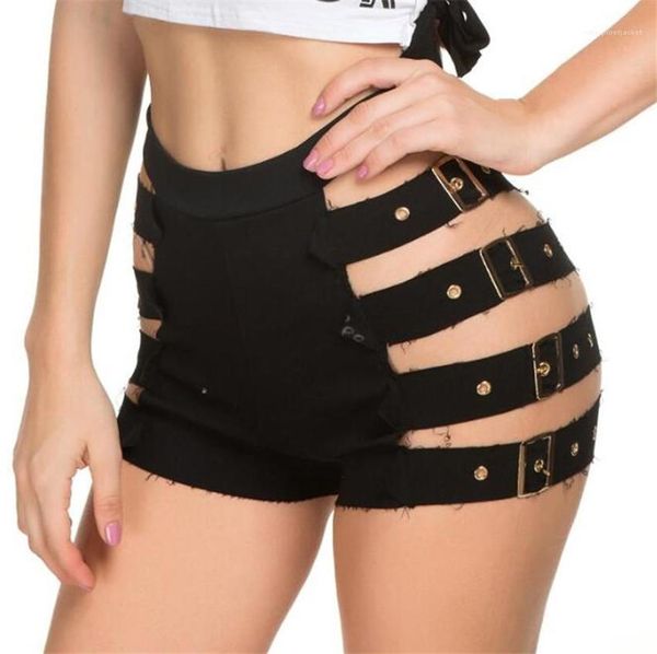 

nightclub female short pants bandage star strapless women shorts soild color mini shorts designer holes, White;black