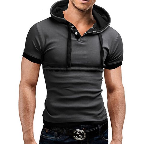 

лето brand new top fashion pure color толстовка люди вскользь тенниска, короткие рукава slim fit hip hop мужчины платье трехцветного горячее, White;black