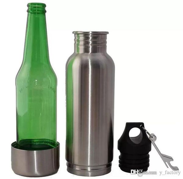 

12oz beer bottle insulator keeper stainless steel beer bottle holder armour koozie insulator with bottle opener