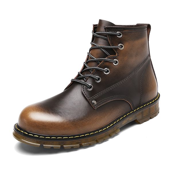 

Ankle Boots Mens Round Toe Male Shoes Lace Up Winter Brogues Shoes Vintage Fur Lining Warm Footwear Low Heel Multi Color