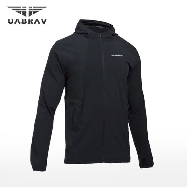 

uabrav черные беговые куртки с длинным рукавом спортивная одежда черная спортивная одежда обучение фитнес упражнения тренажерный зал куртка, Black;red