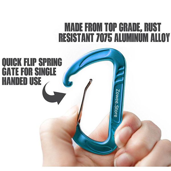 

7075 aluminum hammock carabiner survial key chain carabine hook clip camping equipment paracord buckles for outdoor camping