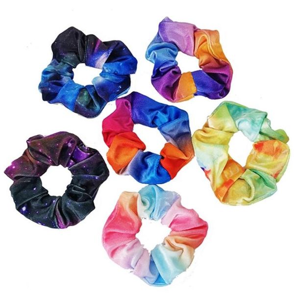 

baby girls korean style sale starry sky fashion hairbands 6 colors childrens velvet diamond scrunchies lady hair accessories, Slivery;white