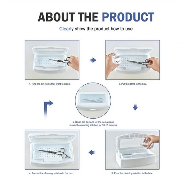 

clean disinfection box nail tool clean box plastic nail tray for alcohol cleaning container manicure shop disinfection box