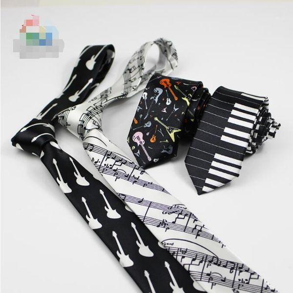 

fashion tie for men necktie music tie concert piano musical note staff printed narrow tie, Blue;purple