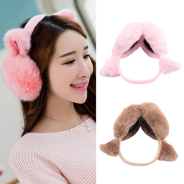 

new women cute ears plush earmuffs comfortable warm earmuff female winter outdoor protect ears girls winter accessories, Blue;gray