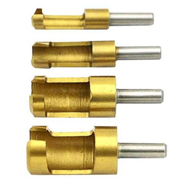 

4pcs rustproof saw arbors woodwork tools titanium cork drill bit set portable tenon diy bored hole carpenter professional