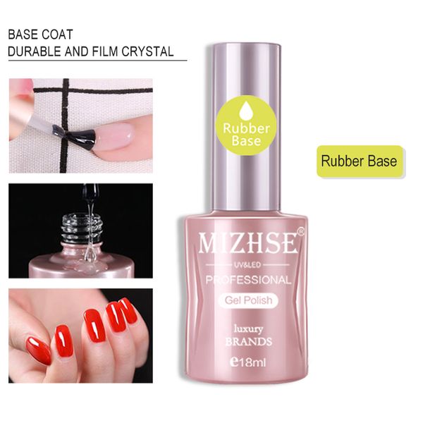 

mizhse varnish primer soak off uv led gel nail polish base coat matte coat rubber base&long lasting nail art manicure, Red;pink