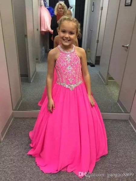 

fuchsia little girls pageant dresses beaded crystals kids toddler flower prom party gowns for weddings custom made, White;blue