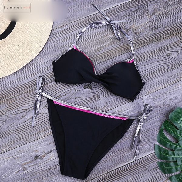 

женщины бикини 2019 холтер купальники push up купальник бикини купальники костюм mujer sexy womens femme biquini, White;black