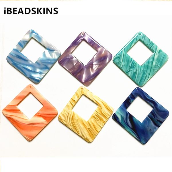 

new arrival! 47x47mm 50pcs/lot acetic acid imitate marble texture rhombus-shape charms for earring/jewelry diy(as shown