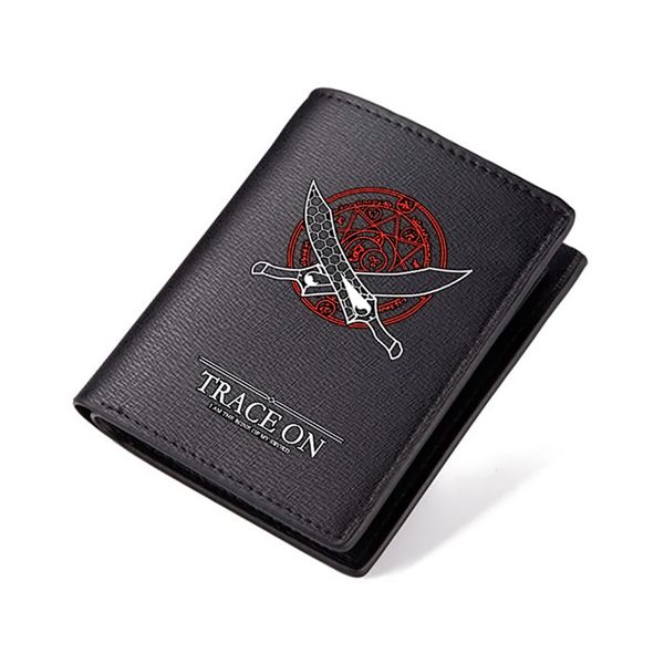 

meancat japan manga fate zero pu wallet for children students wallet, Red;black