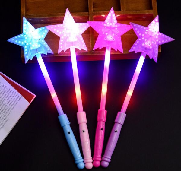 LED estrela brinquedo brilhante mágica brilho oco varinha crianças coelho Flash Stick partido concerto bastão de luz