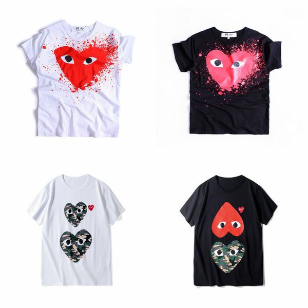 

new cdg play mens designer t shirts cdg play tee commes des garcons cotton printd tees men women casual white t-shirts dolce, Black;blue