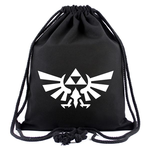

new arrival - anime the legends of zelda black backpack 3d printed with drawstring bags for cosplay gift