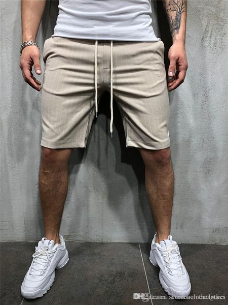 

striped designer mens shorts knee length drawstring mid waist mens shorts fashion summer loose mens short pants male apparel