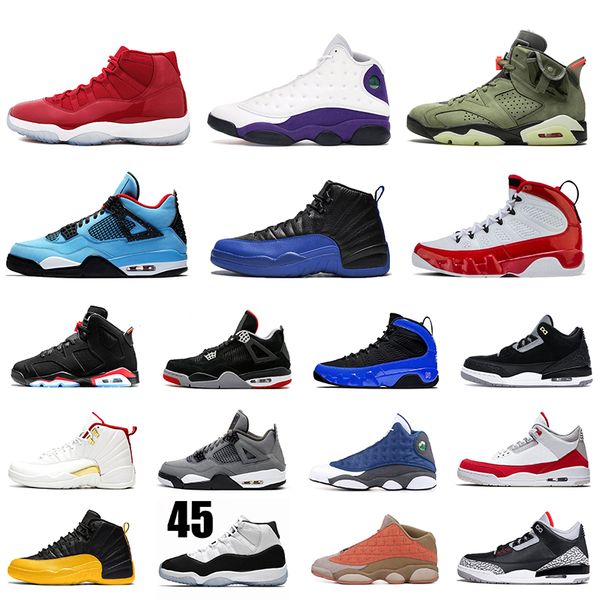 

jumpman basketball shoes fiba 12s game royal travis scott 6s bred 4s 13s 9s concord 11s tinker black cement trainers sneakers, White;red