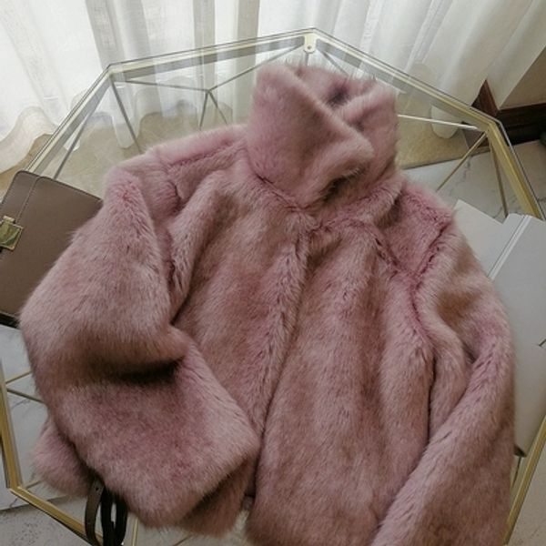 

2018 new style high-end fashion women faux fur coat s54, Black