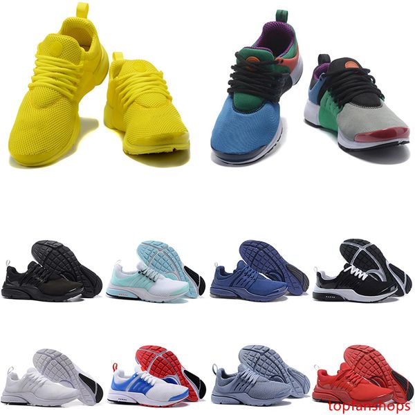 

popular men womens running shoes presto 5 br qs tripel black yellow blue white red mens trainer sports shoes women designer sneakers