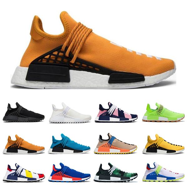 

designer human race hu trail x pharrell williams nerd men running shoes white equality mens trainers for women sports sneaker size 36-47, Black