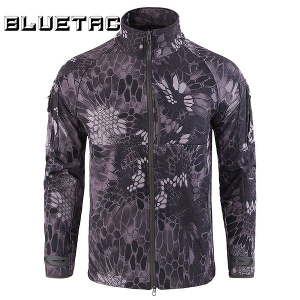 

typhon softshell fleece tactical jacket outdoor stealth special force jacket without hoodie, Blue;black