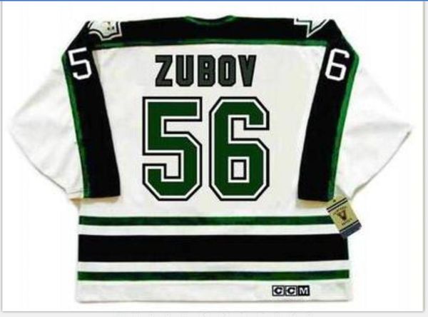 

custom men youth women vintage #56 sergei zubov dallass stars 1990's ccm hockey jersey size s-5xl or custom any name or number, Black