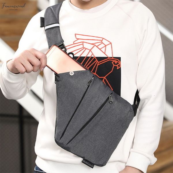 

shujin mens chest bag phone pocket messenger sports multi function men shoulder handbag chest bag personal pocket bag 2020