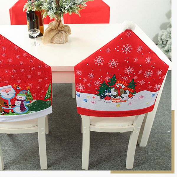 

christmas chair cover cap chair cover santa claus wrinkle resistant red high-grade christmas seat l home decoration