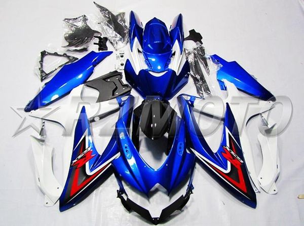 

4gifts injection mold new abs motorcycle fairings set fit for suzuki gsx-r600 gsx-r750 600 750 k8 2008 2009 2010 08 09 10 blue white luster