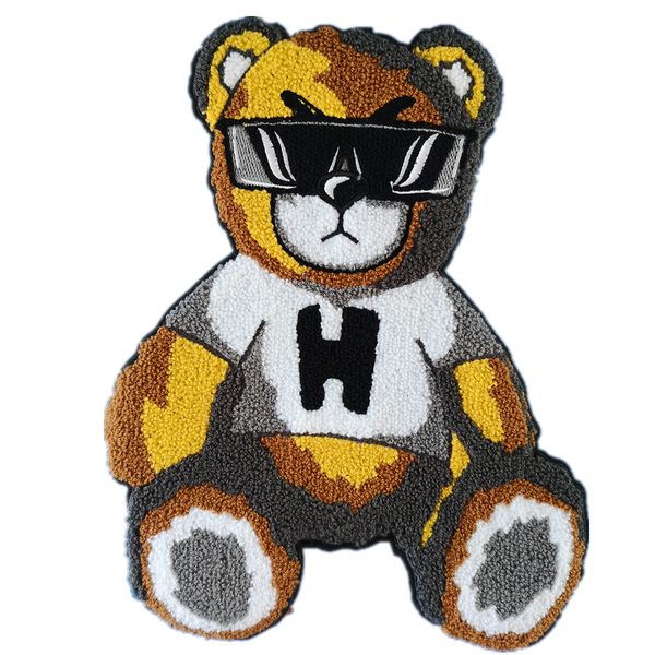 

gugutree embroidery chenille bear patches,cartoon character towel patches badges applique patches for clothing al19111405, Black