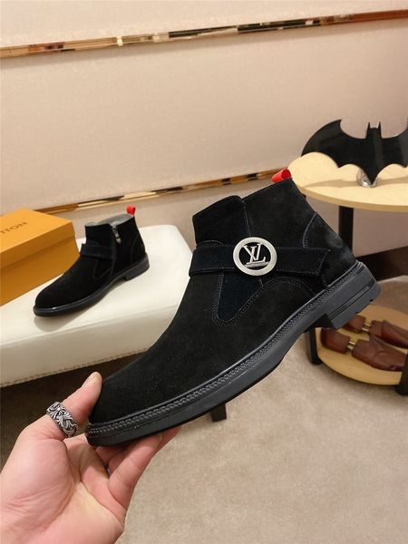 

2020d fashion casual shoes men's boots comfortable thick wool winter warm luxury shoes original box packaging zapatos hombre, Black