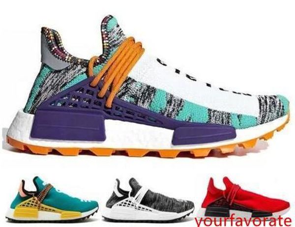 

originals pharrell williams human race hu running shoes men women real with original box authentic sneakers sports 36-47