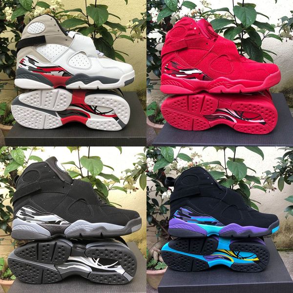 

2019 men basketball shoes 8s valentines day aqua countdown pack 8 mens retro retros trainers designer sports sneakers size 7-13