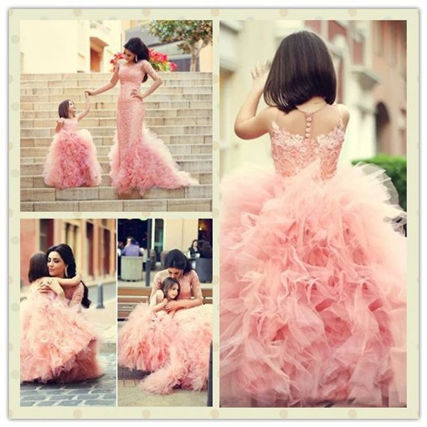 

pink flower girl dress for wedding party day flower girl dresses children dresses vestido de festa infantil 2020, Red;yellow